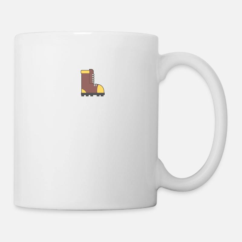 Herzschlag und Wanderschuhe - Tasse - Weiß