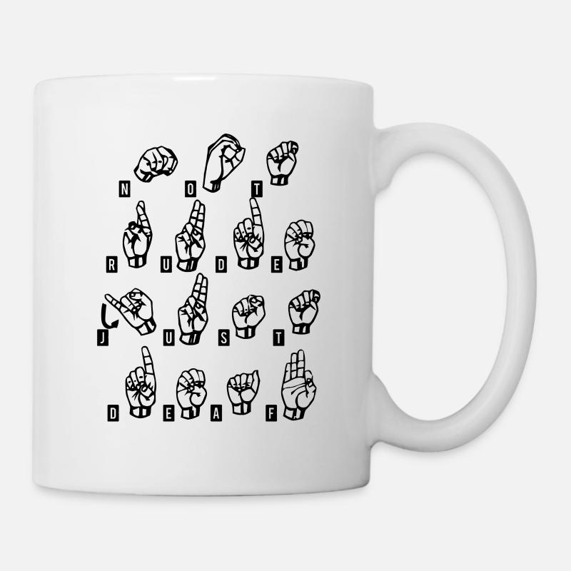 Sourd sourd langue des signes Deaf Cadeau - Mug blanc - blanc