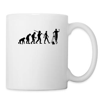 Maler Evolution Lackierer - Tasse - Weiß - Rechts