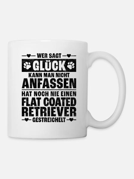 Flat Coated Retriever streicheln Spruch - Tasse - Weiß