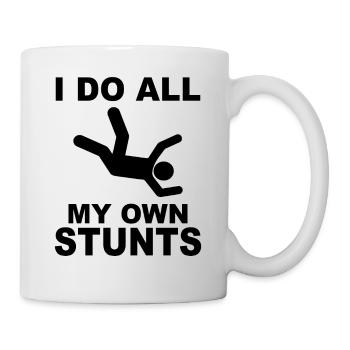 I do all my own stunts - Recovery Strichmännchen - Tasse - Weiß - Rechts
