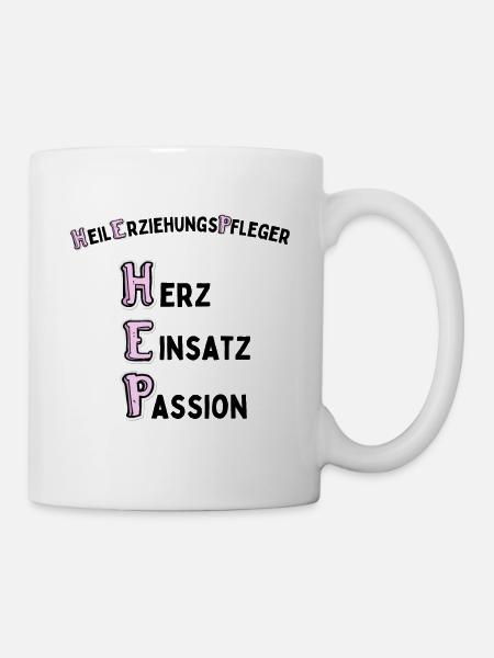 Heilerziehungspfleger mit Hetz Einsatz und Passion - Tasse - Weiß