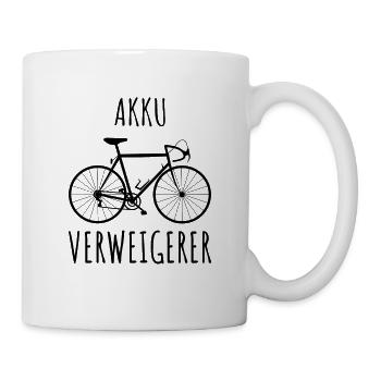 Akku Verweigerer - Fahrrad - Rennrad - Tasse - Weiß - Rechts