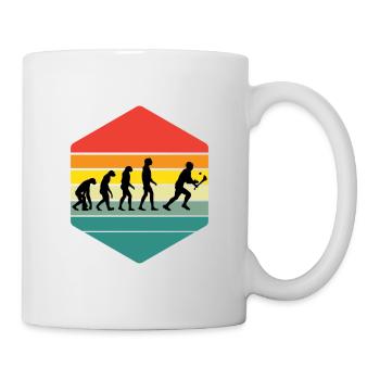 Die Evolution von Hurling - Tasse - Weiß - Rechts