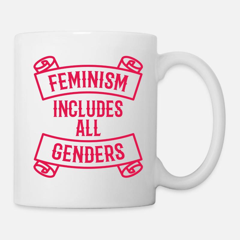 Feminism Includes All Genders Couple lesbienne - Mug blanc - blanc