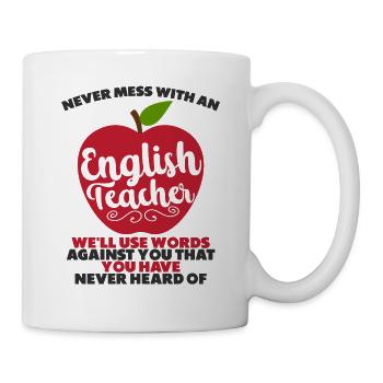 Lustig Englischlehrer Lehrerin Englisch Vokabeln - Tasse - Weiß - Rechts
