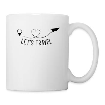Let's Travel - Standpunkt Herz Flugzeug Reisen - Tasse - Weiß - Rechts