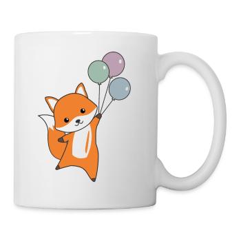 Fuchs süß Tier fliegt Luftballons Kinder - Mug blanc - blanc - Droite