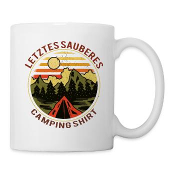 Letztes sauberes Camping Sprüche Campen Wohnmobil - Tasse - Weiß - Rechts