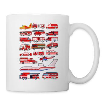Feuerwehr Feuerwehrauto Kinder - Tasse - Weiß - Rechts