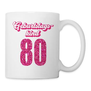 80. Geburtstag 80 Jahre 80er Geburtstagskind - Tasse - Weiß - Rechts