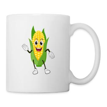 Lustiges Maiskolben-Design Landwirtschaft - Tasse - Weiß - Rechts