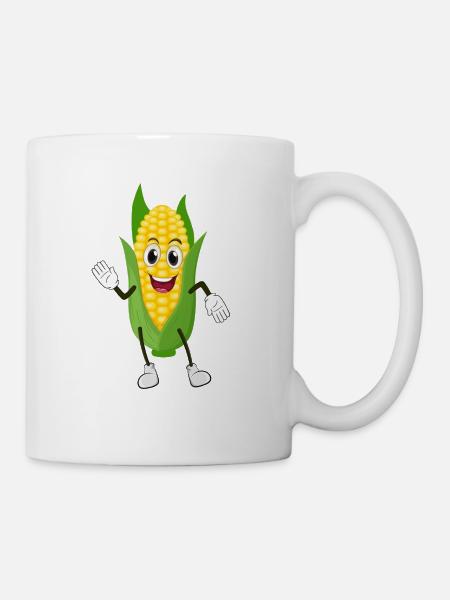 Lustiges Maiskolben-Design Landwirtschaft - Tasse - Weiß