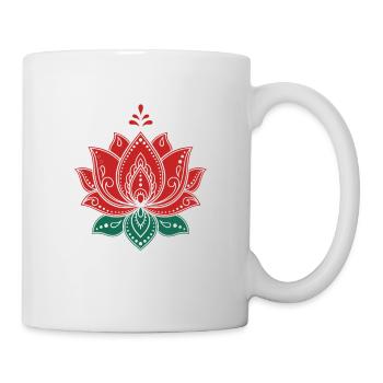 Lotosblume Seerose Lotusblüte Hippie-Design - Tasse - Weiß - Rechts
