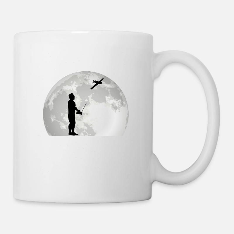 Modellflugzeug Mond Modellflieger Modellbauer - Tasse - Weiß