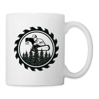 Tronçonneuse Axt Förster Bûcheron scie chaîne - Mug blanc - blanc - Droite