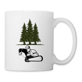 Kettensäge Axt Förster Holzfäller Säge Kette - Tasse - Weiß - Rechts
