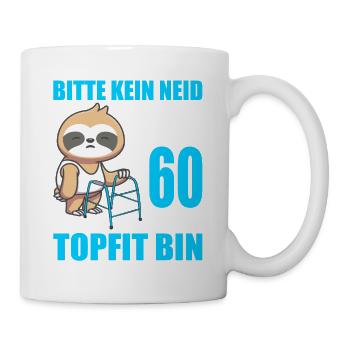 60. Geburtstag 60 Jahre Faultier Faultiere - Tasse - Weiß - Rechts