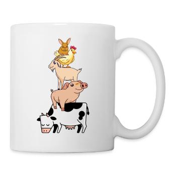 Cute Farming Animals - Vegan - Vegetarian - Be - Mug blanc - blanc - Droite