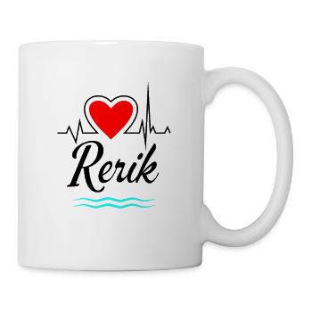 Rerik-Mein Herz schlägt für Rerik-Herzschlag+Welle - Tasse - Weiß - Rechts