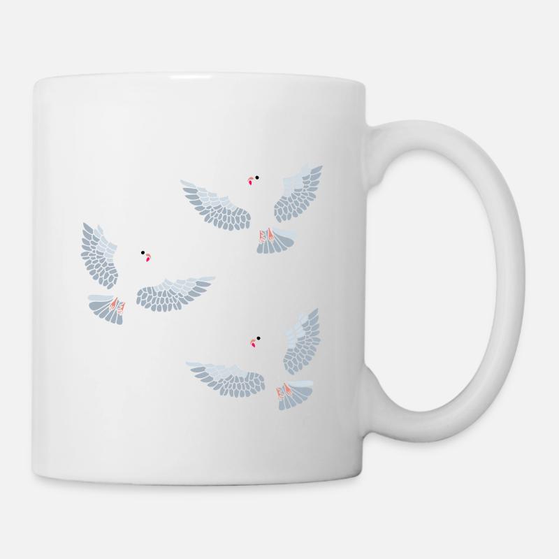 Taube Tauben Vogelabbildung Vogel Vögel - Tasse - Weiß