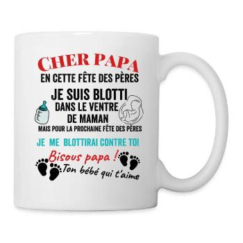 Bonne fête des pères, idée cadeau futur papa - Mug blanc - blanc - Droite