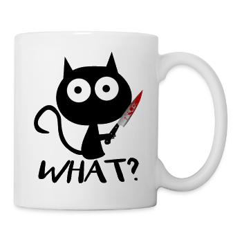 Chat Quel Chat Noir Meurtrier Avec Couteau - Cadeau - Mug blanc - blanc - Droite