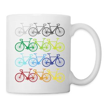 Fahrräder Regenbogen Fahrradfahrer Radfahrer - Tasse - Weiß - Rechts
