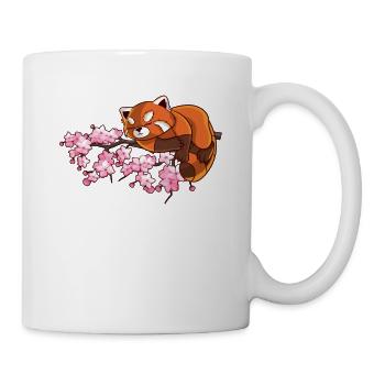 Niedlicher Japanisches Red Panda Kirschblütenbaum - Tasse - Weiß - Rechts
