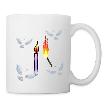 Bougie Colombes de deuil de la paix Colombes en deuil Dieu de la mort - Mug blanc - blanc - Droite