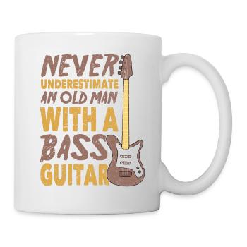Never Understimate An Old Man With A Bass Guitar - Mug blanc - blanc - Droite