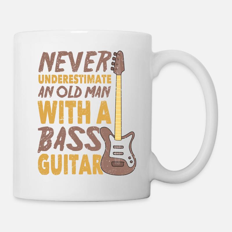 Never Underestimate An Old Man With A Bass Guitar - Mug - white