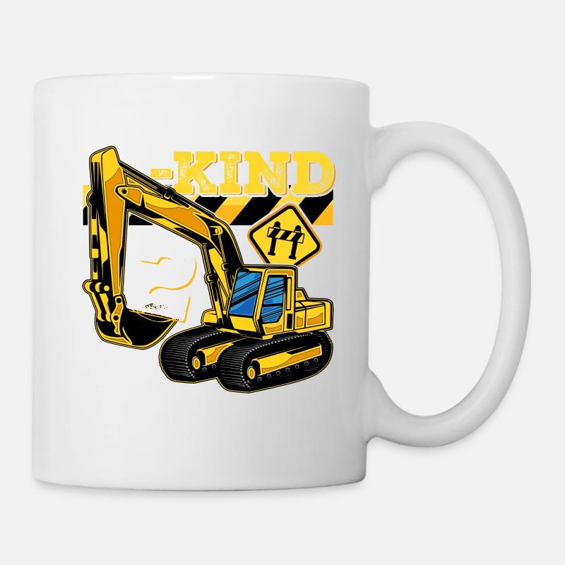 Bagger Baustelle Geburtstag 2 Jahre Geschenk Bau - Tasse - Weiß