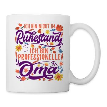 Professionelle Oma Rentnerin Ruhestand Großmutter - Tasse - Weiß - Rechts