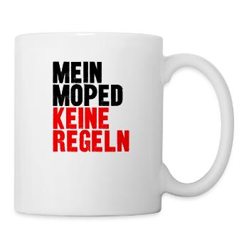 Mopedfahrer Moped fahren Retro Vintage Zweitakt - Tasse - Weiß - Rechts