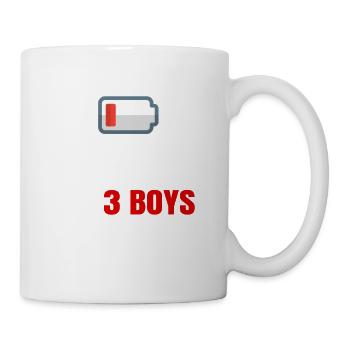 Papa de trois garçons Drôle de la fête des pères Fils à papa moi - Mug blanc - blanc - Droite