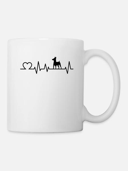 Zwergpinscher Herzschlag Pinscher Geschenk - Tasse - Weiß