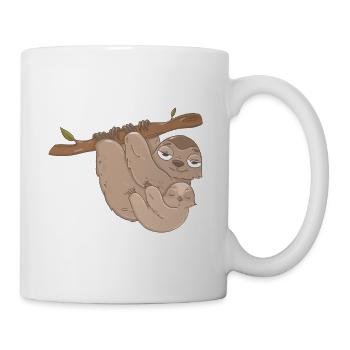Paresseux Mère Avec enfant ou frères et sœurs Bébé - Mug blanc - blanc - Droite