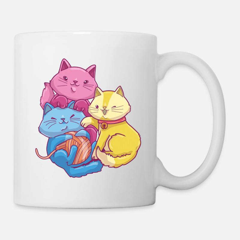 Pansexual Kawaii Cat, Anime Art Pan Pride - Mug - white
