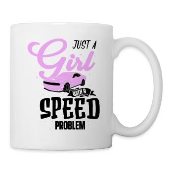 Course automobile rapide ou inintéressante - Mug blanc - blanc - Droite