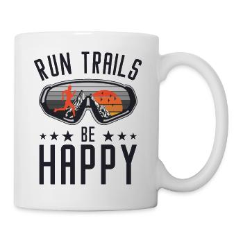 Run Trails Be Happy Trail Runner Sonnenbrille - Tasse - Weiß - Rechts