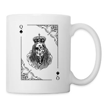 Cartes Cartes Pikdame Jeu de cartes - Mug blanc - blanc - Droite