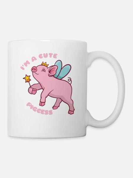 Schwein Prinzessin - Ich bin ein niedlicher Pigcess - Tasse - Weiß
