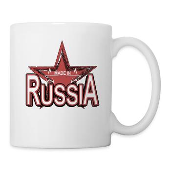 MADE in Russia Schrift mit Stern - Tasse - Weiß - Rechts
