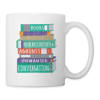 Bookworm Shirt Books Your Best Defense Antisocial - Mug blanc - blanc - Droite