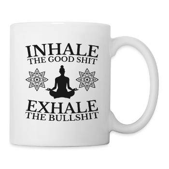 Inhale Exhale Yoga Gift Spirituality Peace - Mug - white - Right