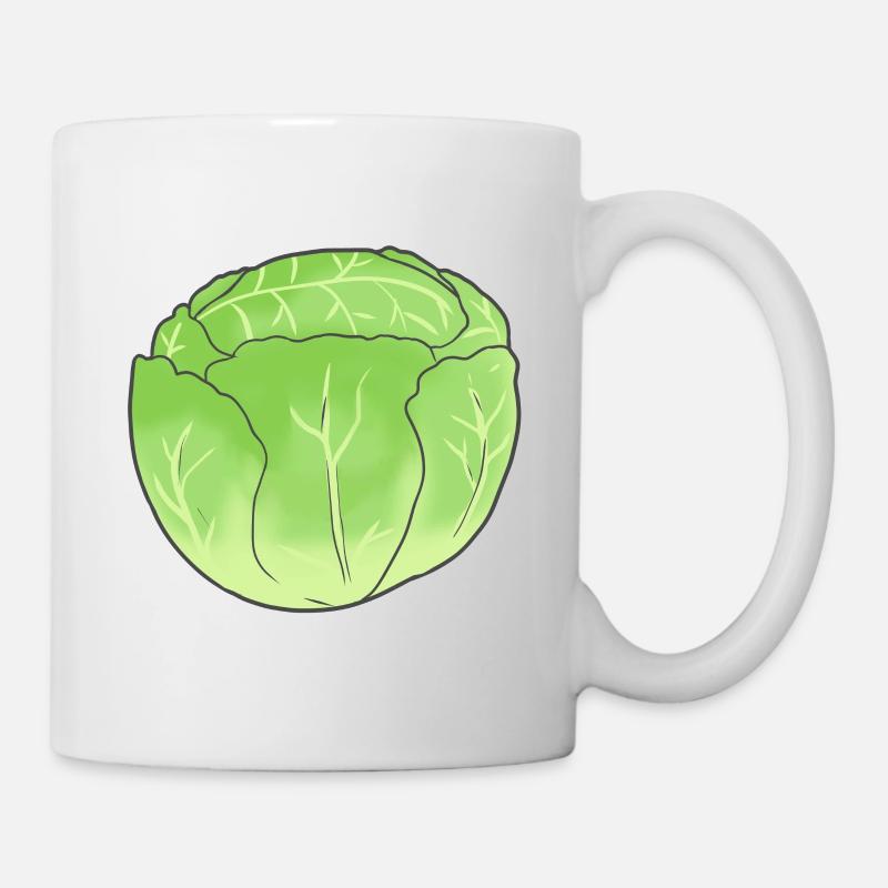 Eisbergsalat Kohl Gemüse Bio Vegetarisch Garten - Tasse - Weiß
