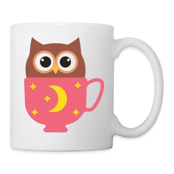 Eule in der Tasse - Tasse - Weiß - Rechts