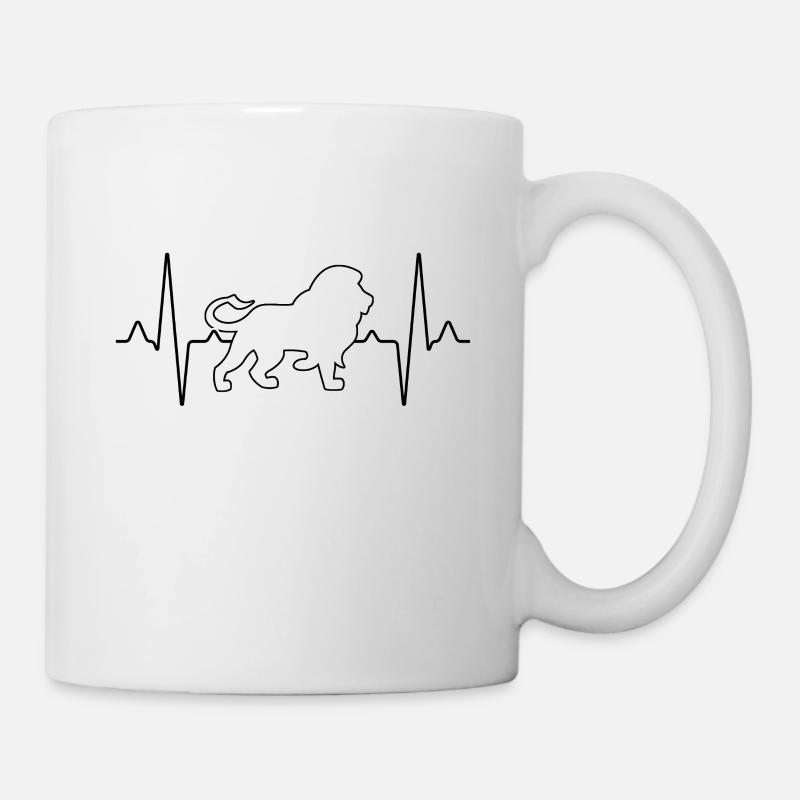 Löwe Herzschlag - Tasse - Weiß