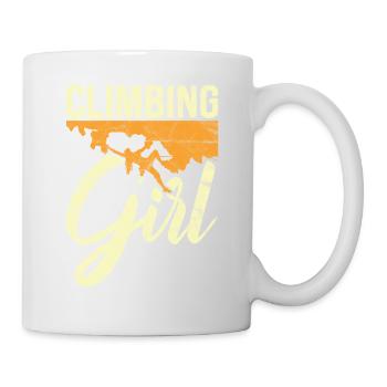 Climbing Girl Funny Rock Climber Bouldering - Mug blanc - blanc - Droite